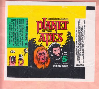1969 Topps Planet Of The Apes 5 Cents Wax Wrapper