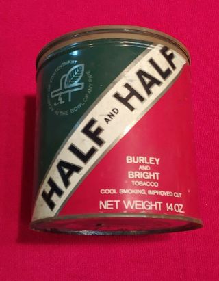 Vintage Half And Half Tobacco Tin 14 Oz,  The American Tobacco Company