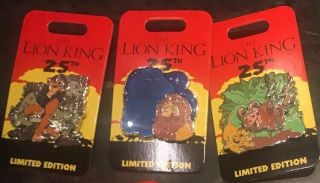 Just Released Disney Lion King 25th Anniversary Limited Release Pins Set Of 3