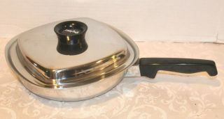 Vintage Aristo - Craft 9 3/4 Inch Stainless Steel Square Fry Pan Skillet With Lid