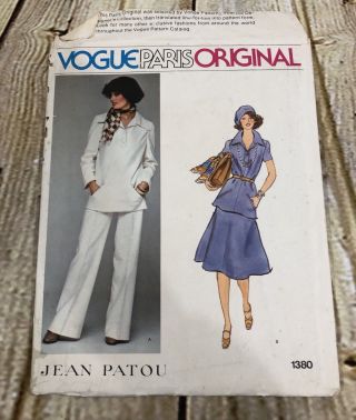 Vintage Vogue Paris Sewing Pattern 1380 Jean Patou Uncut Size 12