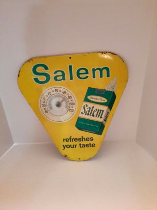 Vintage Salem Cigarettes Tin Advertising Thermometer,