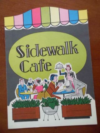 C.  1960 Sidewalk Cafe Menu Southdale Center Edina Minnesota Vintage Mid - Century