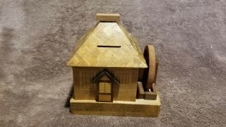 Japanese Wooden Puzzle House / Bank Secret Hidden Drawer With Key