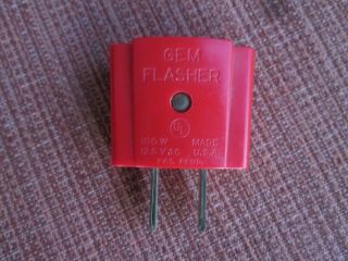 Vintage Gem Flasher Plug 100w 125 Vac Christmas Lights Blinker - Made Usa