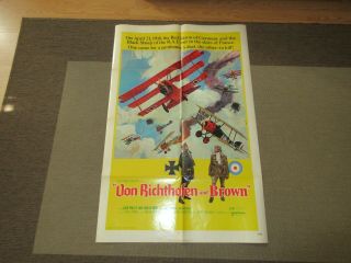 1971 Von Richthofen And Brown Movie Poster (great Biplanes Aviation Artwork)