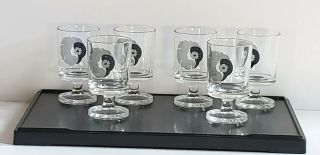 Vintage Hawaiian Airlines First Class Footed Cordial Glasses Made In France