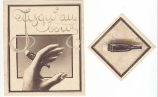 4 old cigar box labels,  JUSQU AU BOUT 4