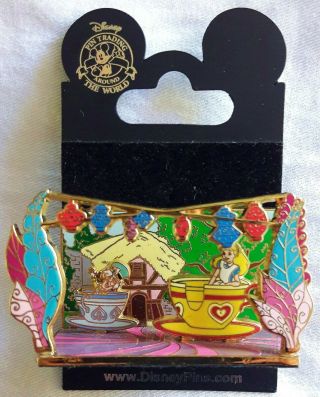 Disney Pin 2007 Alice In Wonderland Tea Party 54338 Dlr Diorama Very Rare