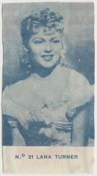 Lana Turner 1940s Caramelos Tio Pepote Paper Stock Trading Card 21 E5