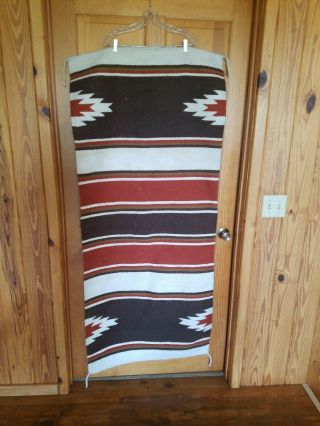 Vintage Native American Navajo Rug 28.  5 Inches W X 65 Inches Long
