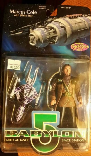 Babylon 5 Marcus Cole With White Star Action Figure 1997 Previews Exclusive Moc