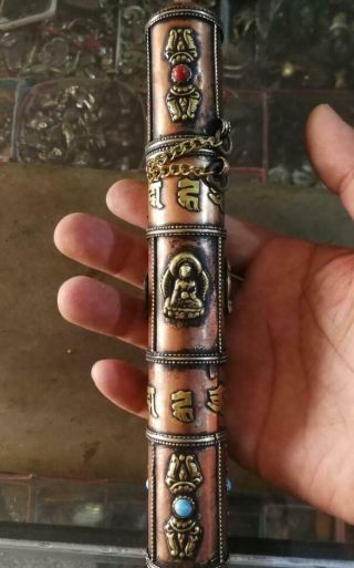 Tibetan Buddha Vajra Dorje & Ganesh Copper Incense Holder