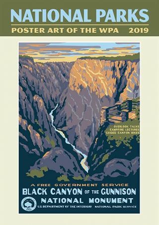 National Parks Wpa Poster Art Oversize Wall Calendar 2019 Large Monthly 19 X 13
