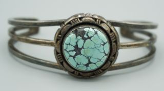 VTG Navajo PA Smith Sterling Silver & Turquoise Cuff Bracelet WOW 117 2