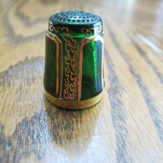 Thimble Green Gold Glass Western Germany