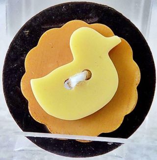 Vintage Bakelite Button Stack Cookie 3 Buttons Stacked 1 - 1/8 " Dia.  Duck