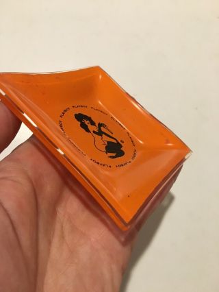 Vintage Playboy Club Orange Glass Ashtray Key Pocket Change Tray 3