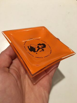 Vintage Playboy Club Orange Glass Ashtray Key Pocket Change Tray 4