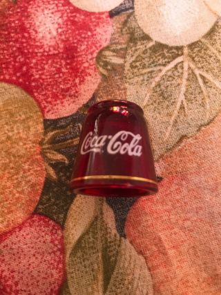 Coca Cola Red Glass Thimble
