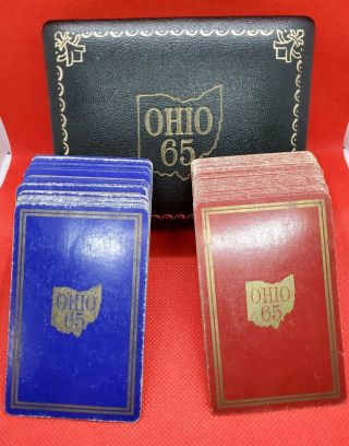 Ohio 1965 Set Of 2 Decks Of Playing Cards Flip Open Case Poker Cards