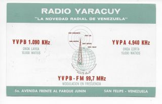 Qsl Radio Yaracuy San Felipe Venezuela South America Yvpa 1969 Stamps Dx Swl