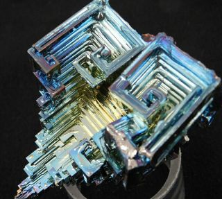 A Big Blue Purple And Gold Aaa Bismuth Crystal Made In England 97.  4gr