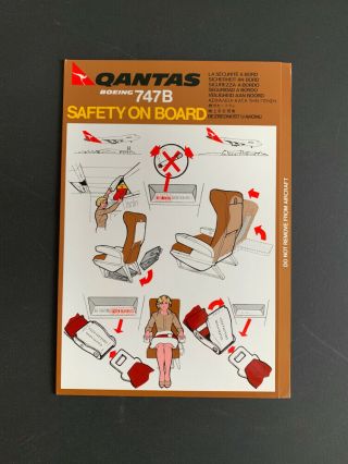 Safety Card Qantas Boeing 747 B
