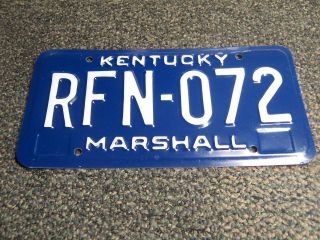 Rfn 072 = Nos 1983 - 84 Marshall County Kentucky License Plate $4.  00 Us