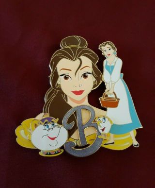 Belle Beauty And The Beast Disney Fantasy Pin With Mrs.  Potts And Chip Le 50