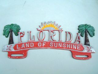 Florida Vacation Advertising License Plate Topper For Car Or Truck.