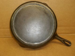 Vintage 11 - 1/2 " Inch Cast Iron Skillet Chicken Fry Pan Unmarked 9 W/ Heat Ring