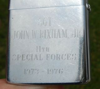 ZIPPO 11TH SPECIAL FORCES LIGHTER 1973 - 1976 DOUBLE SIDE ENGRAVED 2