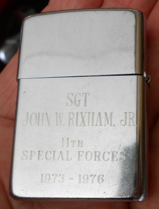 ZIPPO 11TH SPECIAL FORCES LIGHTER 1973 - 1976 DOUBLE SIDE ENGRAVED 3