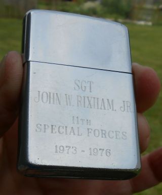 ZIPPO 11TH SPECIAL FORCES LIGHTER 1973 - 1976 DOUBLE SIDE ENGRAVED 5