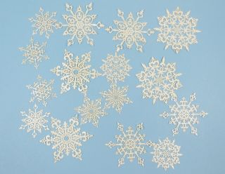 Magnolia Box Of Paper Snowflakes Christmas Ornaments Die Cut Intricate