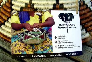 HANDMADE FROM AFRICA Authentic BASKET w/ Tags Rwanda Fair Trade Product 6