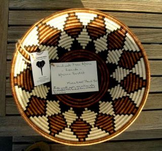 HANDMADE FROM AFRICA Authentic BASKET w/ Tags Rwanda Fair Trade Product 7