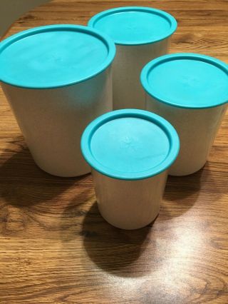 Tupperware 4 Piece Canister Set Made In Usa 2416a,  2418a,  2420a,  2422a