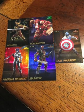 Marvel Contest Of Champions @ Dave & Busters Arcade Game Cards 5 - Pack Foil Cards