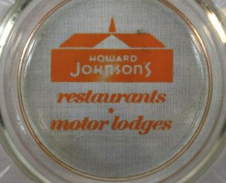 Vintage HOWARD JOHNSON ' S RESTAURANTS MOTOR LODGES Ashtray Orange Logo 2