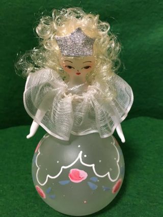 Italian Hand Blown Glass Christmas Ornament Lady In White