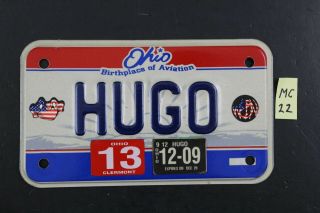Vintage 2001 Ohio Motorcycle License Plate Hugo 2009 Sticker Webn Sticker (mc22