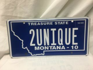 2010 Montana Vanity License Plate 2unique (too Unique)