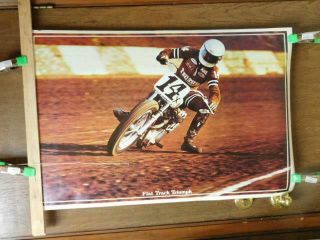 Triumph Flat Track Motorcycle Poster Vintage 1970s Howard Kobi Poster Originals
