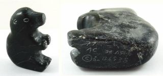 Vintage Canada Aboriginal Inuit Signed & Numbered Soapstone Carving