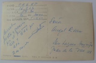 RARE QSL RADIO CARD CP1 CY LA PAZ BOLIVIA 1963 EL ALTO AIRPORT PANAGRA 2