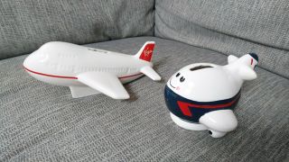 Very Rare Virgin Atlantic Boeing 747 Ceramic Money Box & British Airways Plane