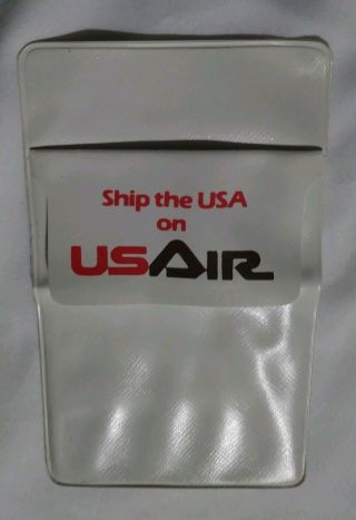 Vintage Us Air Airline Vinyl Pocket Protector Late 80s Or Early 90s Cargo Promo