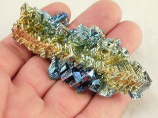A Larger Blue and Gold Colored BISMUTH Crystal From Germany 88.  5gr e 2